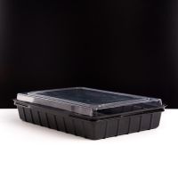 Контейнер з кришкою для суші/солодощів та холодних страв 1500+900 мл ЧОРНИЙ