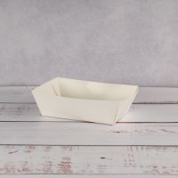 Тарілка човник картонна 145*100*40 мм з ламінацією БІЛА 100 шт