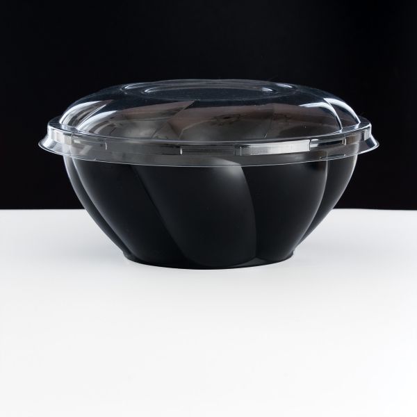 Салатник з кришкою PS 1200 мл d-198 мм h-100 мм ЧОРНИЙ