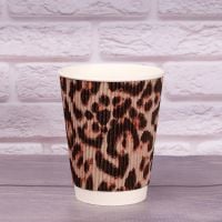  Гофростакан 400 мл Леопард 25 шт