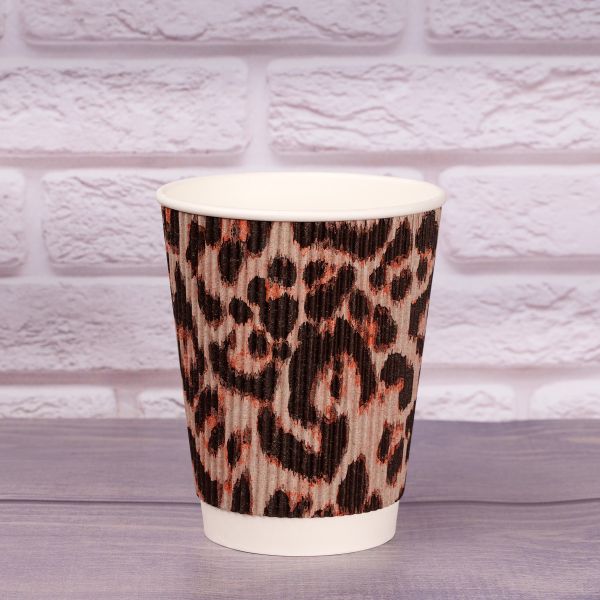 Гофростакан 400 мл Леопард