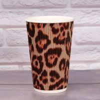 Гофростакан 500 мл Леопард 20 шт