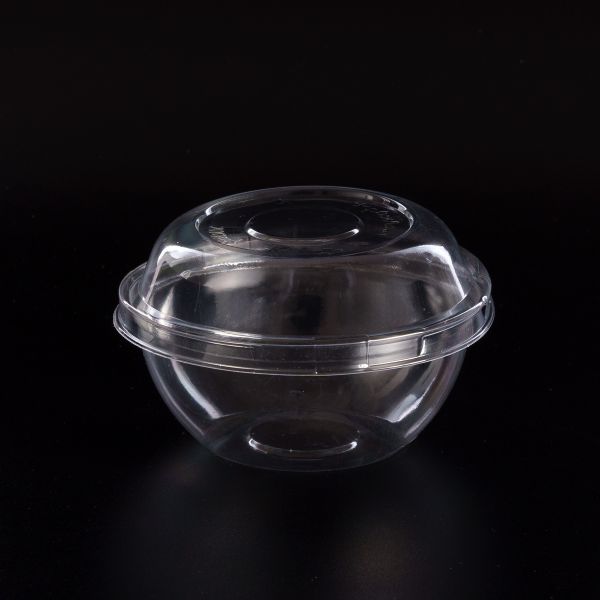Салатник з кришкою PS 200 мл d-103 мм h-44 мм ПРОЗОРИЙ