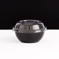 Салатник з кришкою PS 200 мл d-103 мм h-44 мм ЧОРНИЙ 100 шт