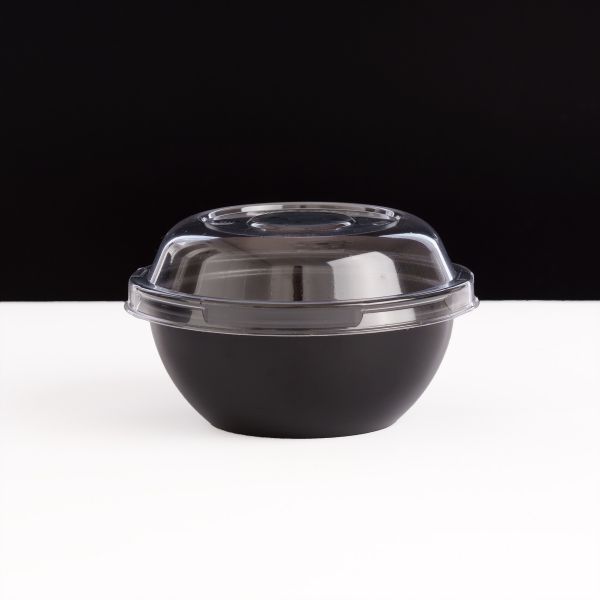 Салатник з кришкою PS 200 мл d-103 мм h-44 мм ЧОРНИЙ