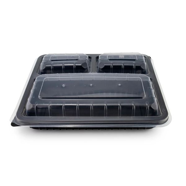 Контейнер 3 секц з кришкою РР 235*194*40 мм ЧОРНИЙ