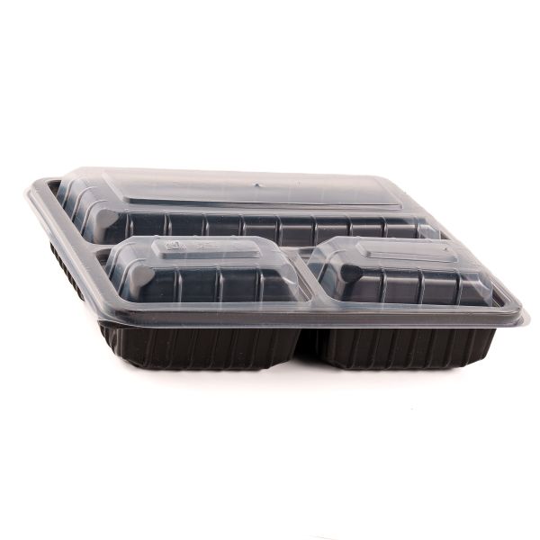 Контейнер 3 секц з кришкою РР 235*194*40 мм ЧОРНИЙ