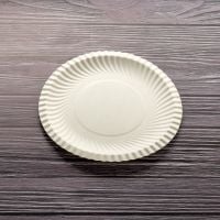 Тарілка паперова не ламінована d-16,5 см БІЛА 100 шт