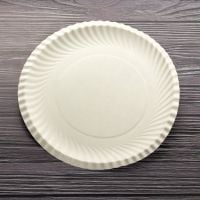 Тарілка паперова не ламінована d-22,5 см БІЛА 100 шт