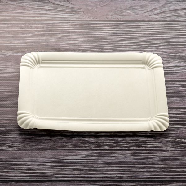 Тарілка паперова не ламінована 22*15 см БІЛА 100 шт