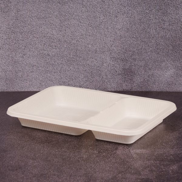 Лоток двосекційний БІО 270*190*30 мм з кукурудзяного крохмалю 200 шт