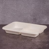 Лоток трехсекционный БИО 270*190*35 мм из кукурузного крахмала 150 шт