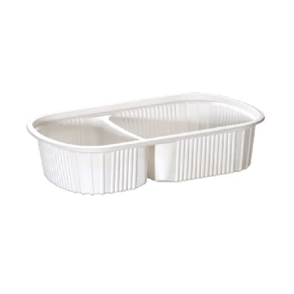 Лоток двосекційний БІО 225*140*50 мм з кукурудзяного крохмалю 200 шт