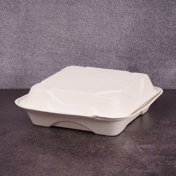 Ланч-бокс для бургера БІО 230*230*80 мм з цукрової тростини 50 шт