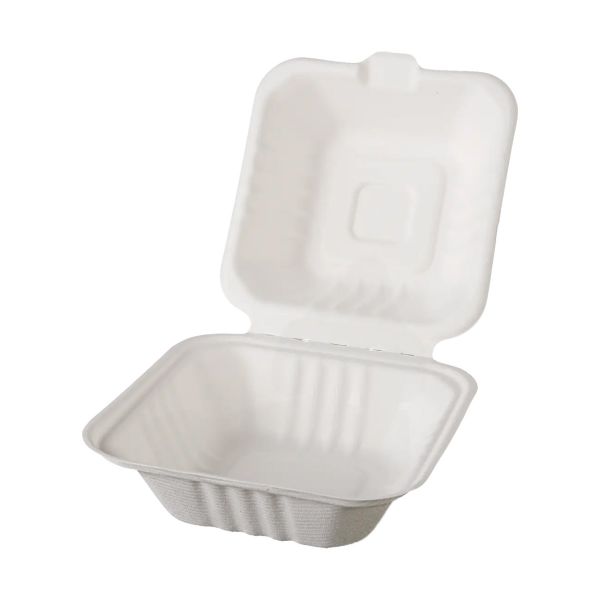 Ланч-бокс для бургера БІО 145*145*74 мм з цукрової тростини 125 шт
