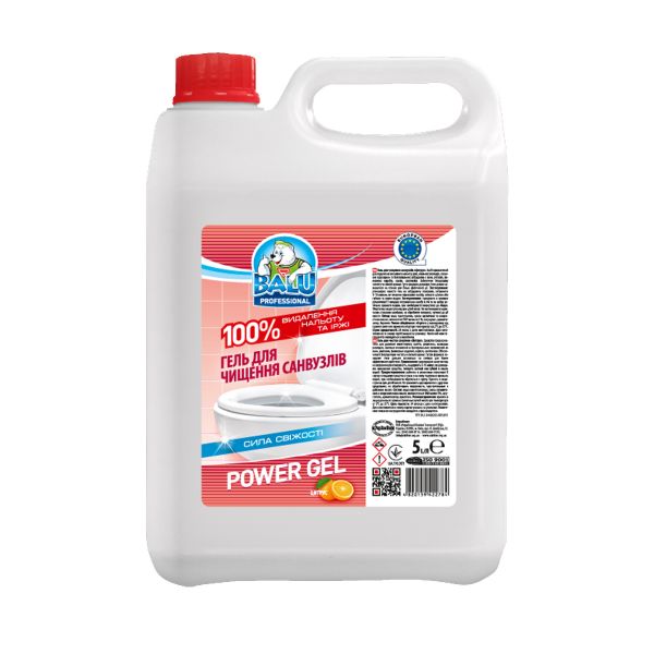 Гель для чищення санвузлів BALU Power Gel Цитрус 5 л каністра