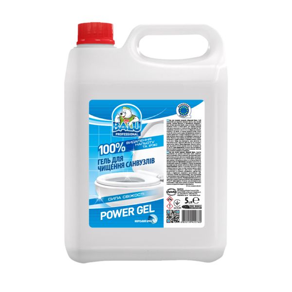 Гель для чищення санвузлів BALU Power Gel Морський бриз 5 л каністра