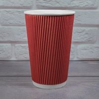 Гофростакан 500 мл красный 20 шт