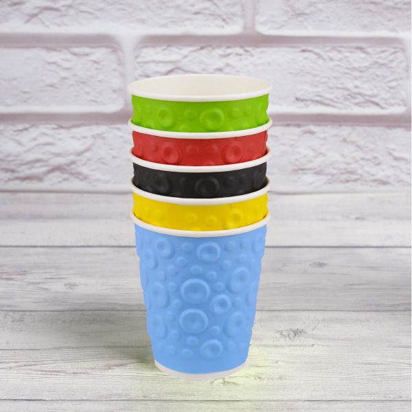 Стакан паперовий двошаровий з тисненням Bubbles MIX 270 мл