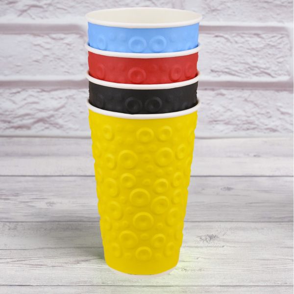 Стакан паперовий двошаровий з тисненням Bubbles MIX 500 мл