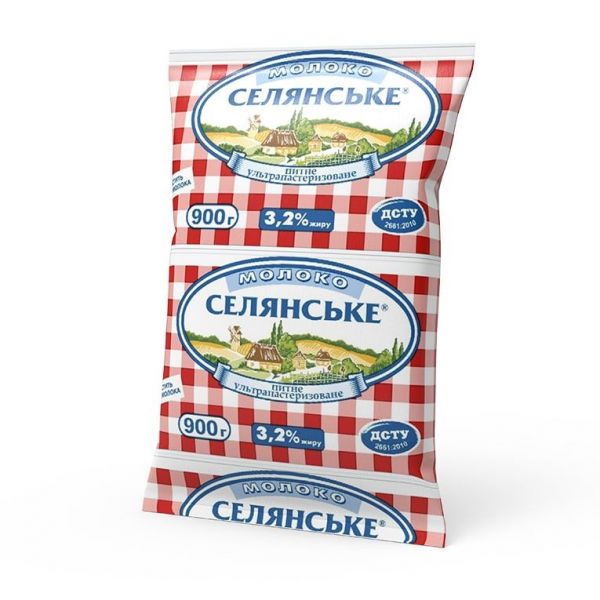 Молоко ультрапастеризоване СЕЛЯНСЬКЕ 3,2 % 900 г 