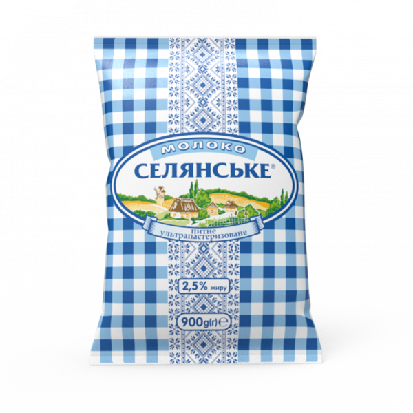 Молоко ультрапастеризоване СЕЛЯНСЬКЕ 2,5 % 900 г