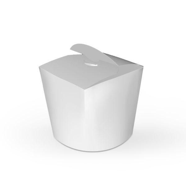 Коробка для локшини і салатів 600 мл біла 100 шт