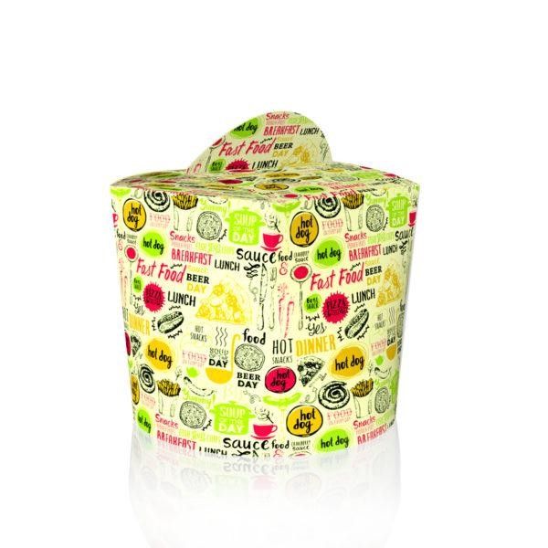 Коробка для локшини і салатів  600 мл світла 100 шт