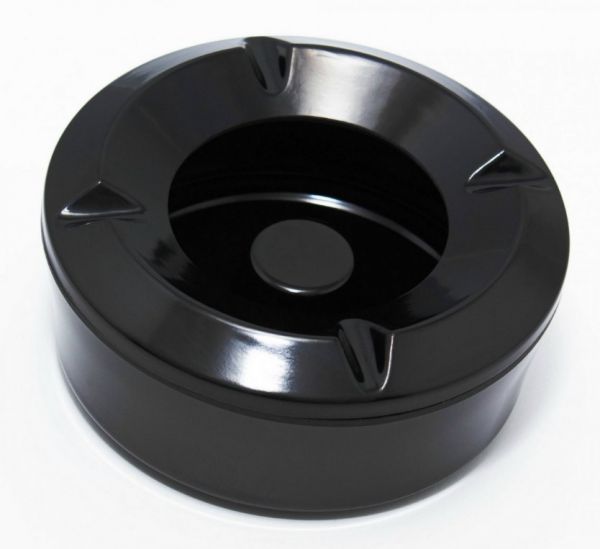 Попільничка вітрозахисна з кришкою з меламіну чорна One Chef