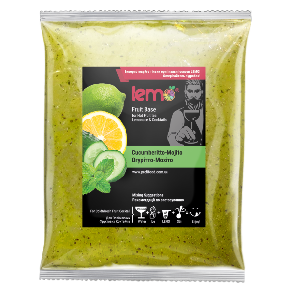 Концентрат для лимонаду та чаю LEMO Огірок-Лимон-Лайм-M’ята 1 кг