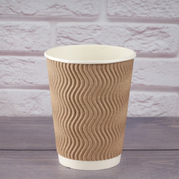 Гофростакан Ripple 400 мл бурий