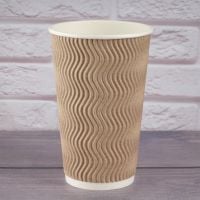Гофростакан Ripple 500 мл бурый 20 шт