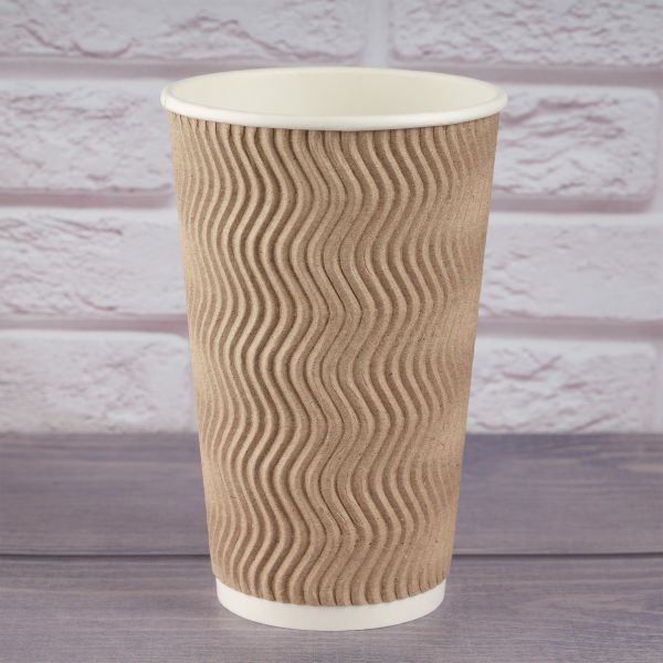Гофростакан Ripple 500 мл бурий