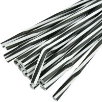 Трубочки Фреш з гофрой d-8.0 мм L-235 мм зебра чорно-білі 100 шт