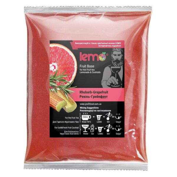 Концентрат для лимонаду та чаю LEMO Ревінь-Грейпфрут-Розмарин 1 кг