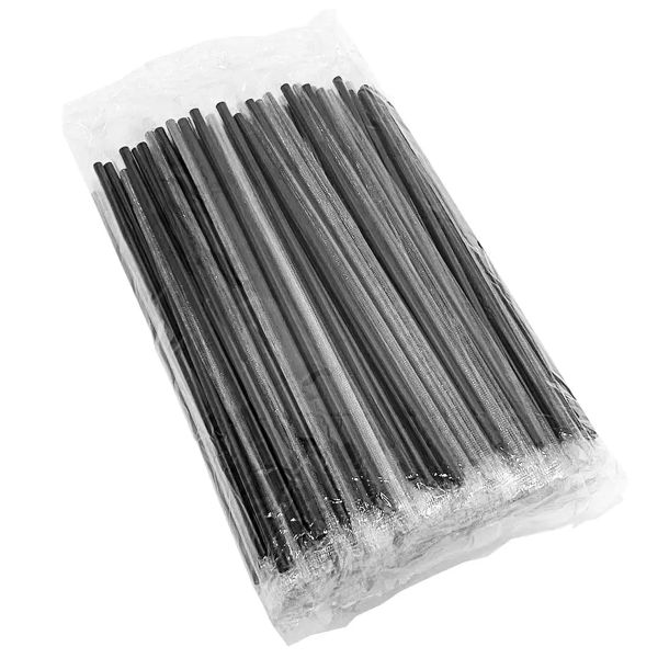 Трубочки з гофрой d-4.8 мм L-210 мм чорні в індивідуальній целофановій упаковці 200 шт