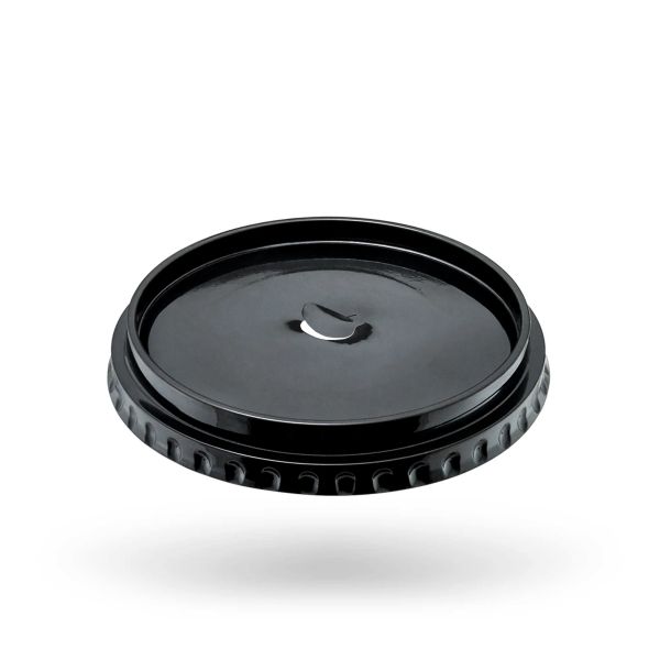 Кришка пластикова на РЕТ Люкс плоска з отвором ЧОРНА 50 шт