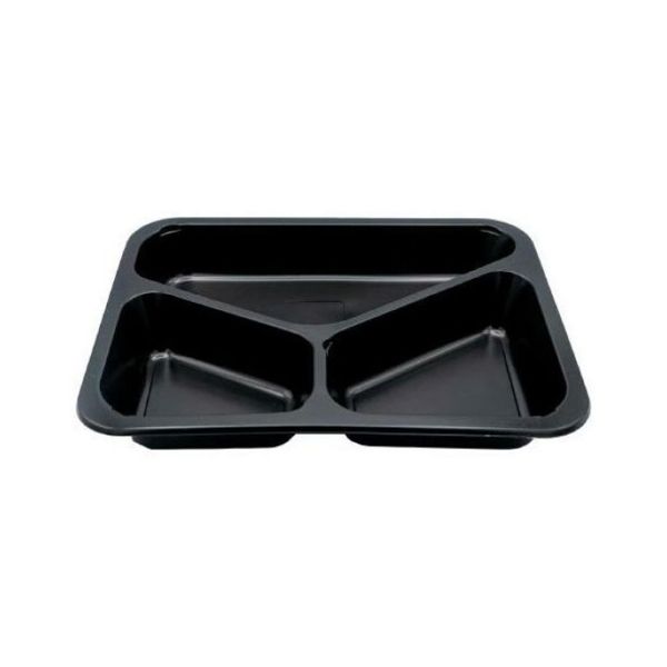 Контейнер прямокутний 3 секц РР 227*178*50 мм ЧОРНИЙ