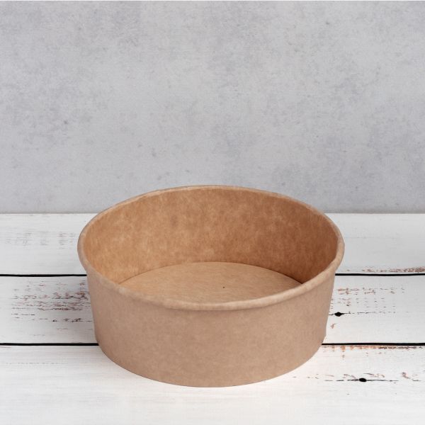 Контейнер паперовий для салату 750 мл d-148 мм h-67 мм КРАФТ