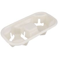 Держатель для 2-х стаканов из сахарного тростника 50 шт