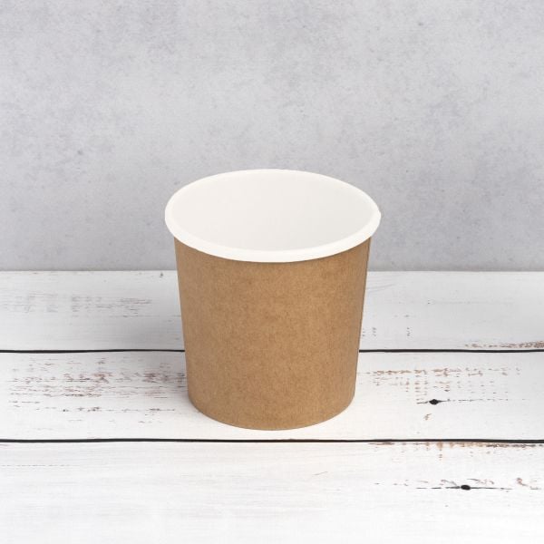 Контейнер паперовий суповий EcoCraft 375 мл d-90 мм h-90 мм КРАФТ/БІЛИЙ