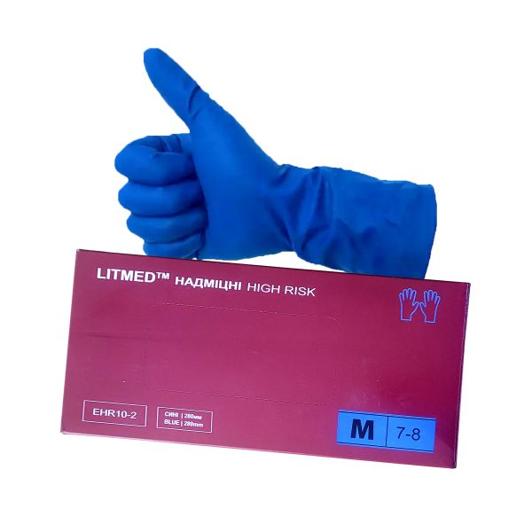 Рукавички господарські LITMED надміцні HIGH RISK M 25 пар