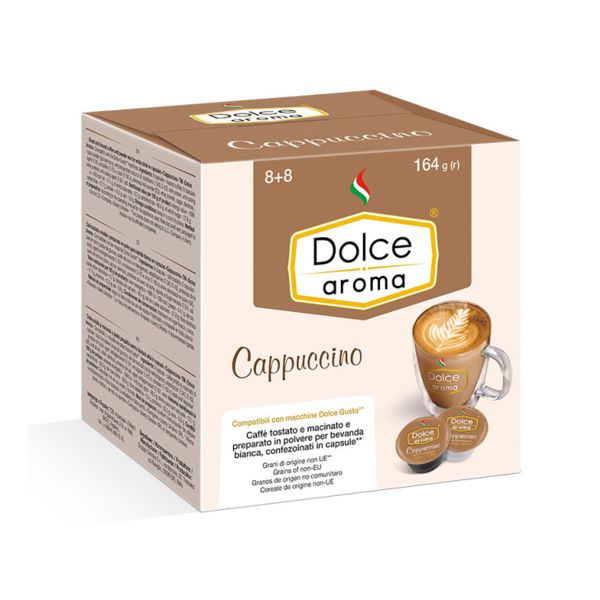 Кава в капсулах Dolce Aroma Cappuccino 8+8 капсул молока для системи Dolce Gusto 16 шт