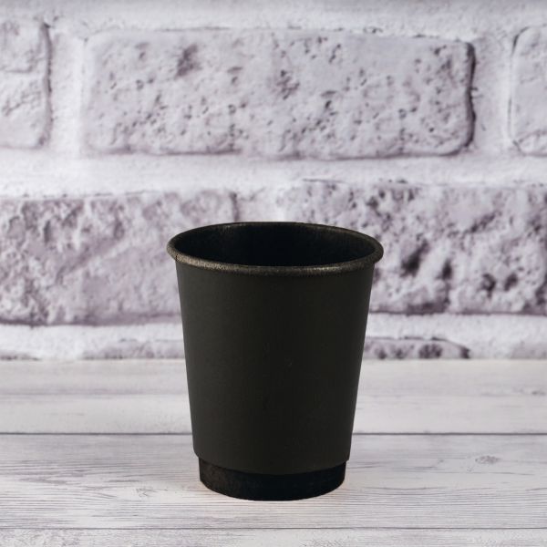 Стакан паперовий двошаровий чорний/чорний 180 мл