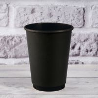 Стакан паперовий двошаровий чорний/чорний 400 мл
