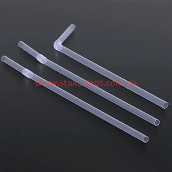 Трубочки з гофрой 21см 200шт прозорі