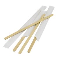 Мішалка дерев'яна ЛЮКС 140*6*1.3 мм 400 шт в індив. папер. упак.