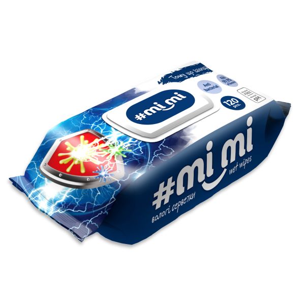 Серветки вологі MiMi antibacterial з клапаном 120 шт