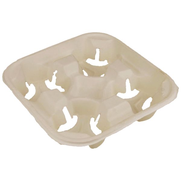 Тримач для 4-х стаканів з цукрової тростини бурий