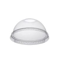 Кришка пластикова купол з отвором на стакан РЕТ d-95 мм 100 шт